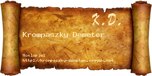 Krompaszky Demeter névjegykártya
